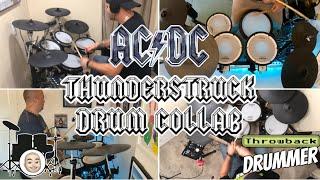 Thunderstruck Drum Collab! - Drums by Ash Wells and Throwback Drummer