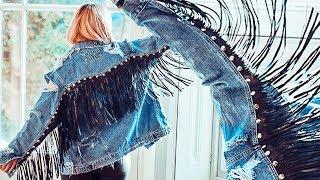 스터드 장식 프린지 데님 재킷 ⭐ JACKET TRANSFORMATION ⭐ 록 스타일 || 공간의 색
