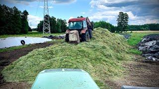 Zetor w AkcjiUgniatanie i Zagrabianie Trawy Sianokiszonka na Pryzmę Trzeci PokosClaas Liner880