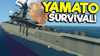 SURVIVING a Bombing Run ATTACK on the Yamato! (Stormworks Sinking Ship Survival)