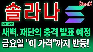 [솔라나 전망]새벽 2시 충격 발표 확정..!지금 절대 매도하지 마세요. 오늘 새벽부터 "이 가격"까지 전례 없는 상승 나온다!!