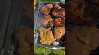 Grilling Chicken And Lamb Loin Chops On Coal | Summer Special Barbeque Grill