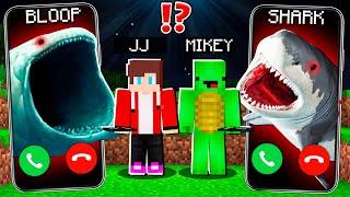 Why Creepy BLOOP and SHARK CALLING to JJ and MIKEY at 3am ! - in Minecraft Maizen