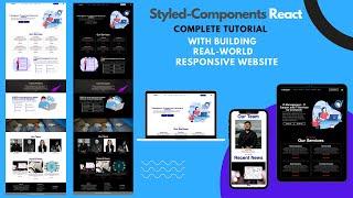 Styled Components React Complete Tutorial -  React JS Real-World Project Fully Responsive