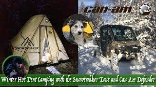 Winter Hot Tent Camping with the Snowtrekker Tent and Can Am Defender