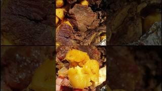 Beef & potatoes foil packs  #beef #beefrecipe #potato #potatorecipe #food #shorts #abnamdelish