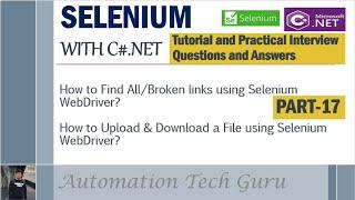 PART 17  Selenium with C#.NET | Tutorial and Practical Interview Questions and Answers |Live Project