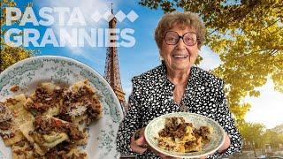 Spinach tortelli with ragù made by 92yr old Lina from Paris! | Pasta Grannies