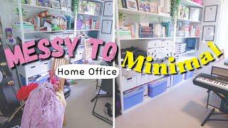 MESSY TO MINIMAL office declutter - declutter and organize home office