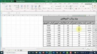 جدول اكسل عربي 2016 ( النسخة العربي )