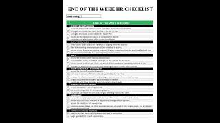 HR Weekly Wrap-Up Checklist - Proactive HR Tasks & Strategic Insights