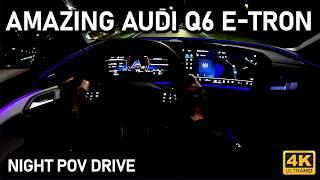 Amazing Audi Q6 e-tron Night POV Drive