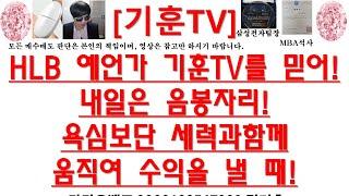 [주식투자]HLB(HLB 예언가 기훈TV를 믿어!/내일은 음봉자리!/욕심보단 세력과함께 움직여 수익을 낼 때!)