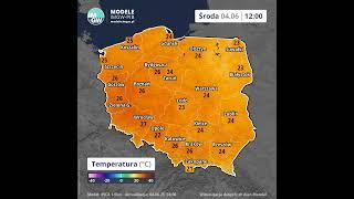 Środa  #Prognoza temperatury powietrza na 8 godzin (Model INCA)  04.06.2025  #imgw   #pogoda  #news