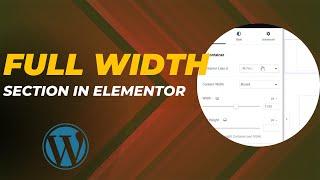 How to create full width section in elementor without margin and padding