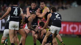 Angry Blues - Carlton & Richmond fights during Round 16 clash - AFL 2024