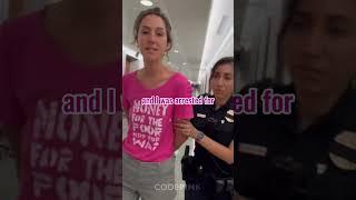 "MONEY FOR THE POOR NOT WAR" CODEPINK Activist Arrested for Protest Sign #shorts