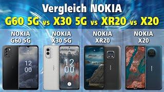 Vergleich NOKIA G60 5G vs NOKIA X30 5G vs NOKIA XR20 vs NOKIA X20