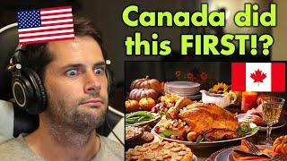 American Reacts to Thanksgiving in Canada vs. America