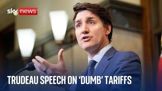 Justin Trudeau blasts Trump over 'dumb' tariffs