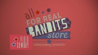 An example of a comic store advertising "Everything for the bandits" (Video Cowboy)