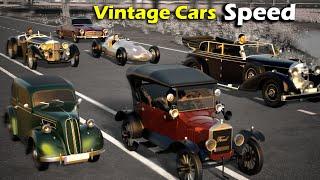 Vintage Cars Speed Comparison | Fastest Vintage cars before 1970