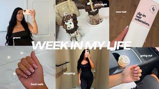 week in my life - new nails, shopping, girls night, grwm, new hair, productive