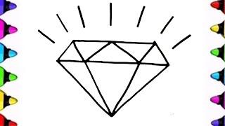 How to draw a diamond - Step by step | Easy drawing | Ani leena