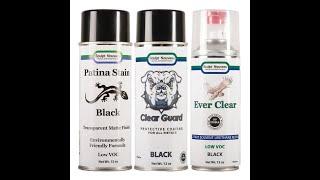 Patina Stain Black, Clear Guard Black, and Ever Clear Black