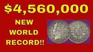 1913 LIBERTY HEAD V NICKEL SELLS FOR 4.56 MILLION! TOP 5 MILLION DOLLAR COINS!