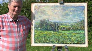 Buttercups & view over Bonby 2024. Large en plein air pastel.