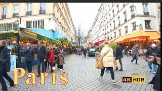 Paris, France - Winter walk in center of  Paris - Christmas in Paris 2024 - December 19, 2024