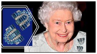 Queen Elizabeth Wears Pair Of Boucheron Aquamarine Brooch Clips To Reception With Princess Anne