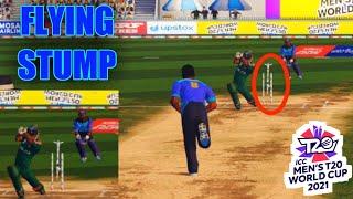 Lahiru Kumara Best Bowling. Flying Middle Stump. T20 WC 2021. SL vs BAN. DBC 14 gameplay.