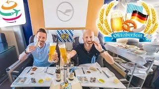 Oktoberfest im Flieger! Die Lederhosen & Dirndl First Class A340-600 | YourTravel.TV