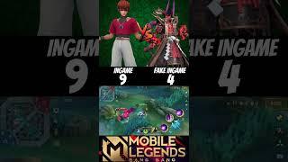 Ingame vs Fake ingame  (1v1) Fake vs Real Game 2 #ingame #dyrroth #mlbb #shorts