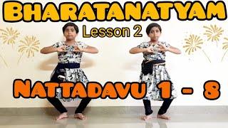 Bharatanatyam for kids - Lesson 2 | Nattadavu 1 - 8