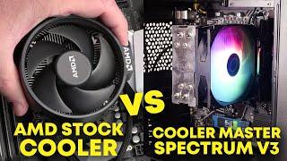 AMD Stock Cooler vs Cooler Master Hyper 212 Spectrum V3 (How Big is the Difference?)