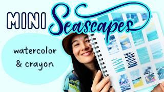 Mini WATERCOLOR Seascapes / Beginner friendly / How to PAINT WATER and ocean scenes