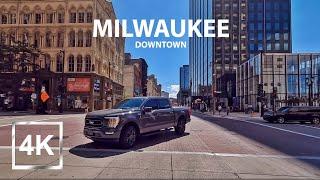 4K Driving in Downtown Milwaukee, Wisconsin - HDR - The Brew City - USA 2024