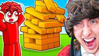 Cash vs KreekCraft GIANT JENGA in Roblox!