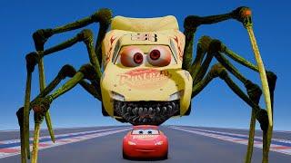 Live Epic Escape From The Lightning McQueen Spider Arachne Eater | McQueen vs McQueen Eater | GTA 5