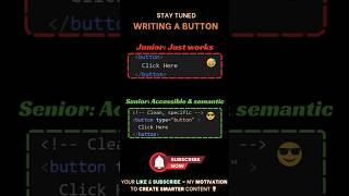 Junior vs Senior Developer: Smart Way to Write Buttons ‍#devmap #html #coding #webdevelopment