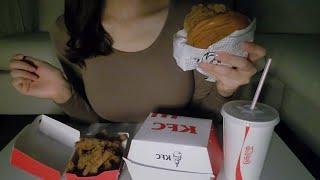 ira ASMR️ KFC Hamburger, fried chicken skin️ | MUKBANG | Eating Sounds | Real Sounds