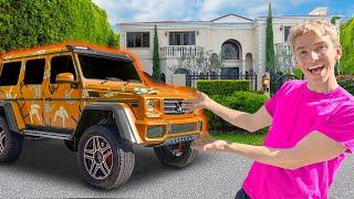 NEW SPY WAGON CAR WRAP REVEAL while LOCKED OUT OF NEW SHARER FAM HOUSE!! (Hidden Mystery Box Found)