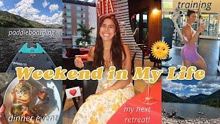 WEEKEND IN MY LIFE VLOG| Full Leg Workout, Dinner Event, Paddleboarding, & My Next Retreat!!