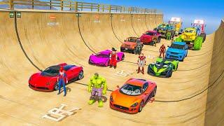 GTA 5 super car vs monster tuck mega ramp super race challenge