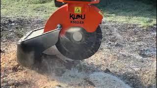 Klou KSG2-EX Stump Grinder in action on Takeuchi 9t excavator.