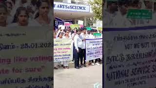 Srieam Clg of Arts n Science. Nss volunteers... participated in rally for Voters day on 25.1.2023