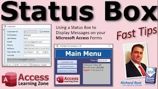 Use a Status Box to Display Messages to Users on your Microsoft Access Forms. Great for Long Loops.